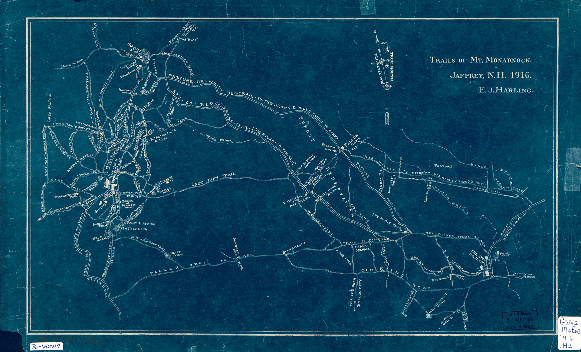 Map image: 1916 E.J. Harling Map