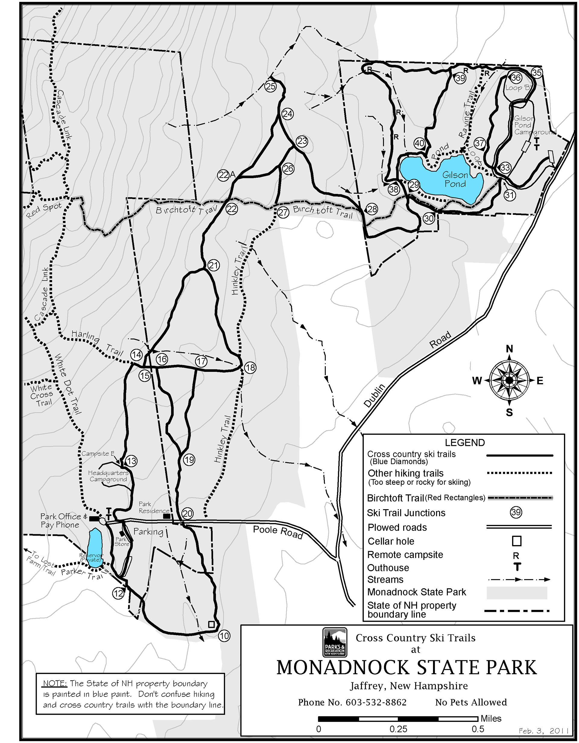 Map image: 2011 Nordic Ski Trails Map