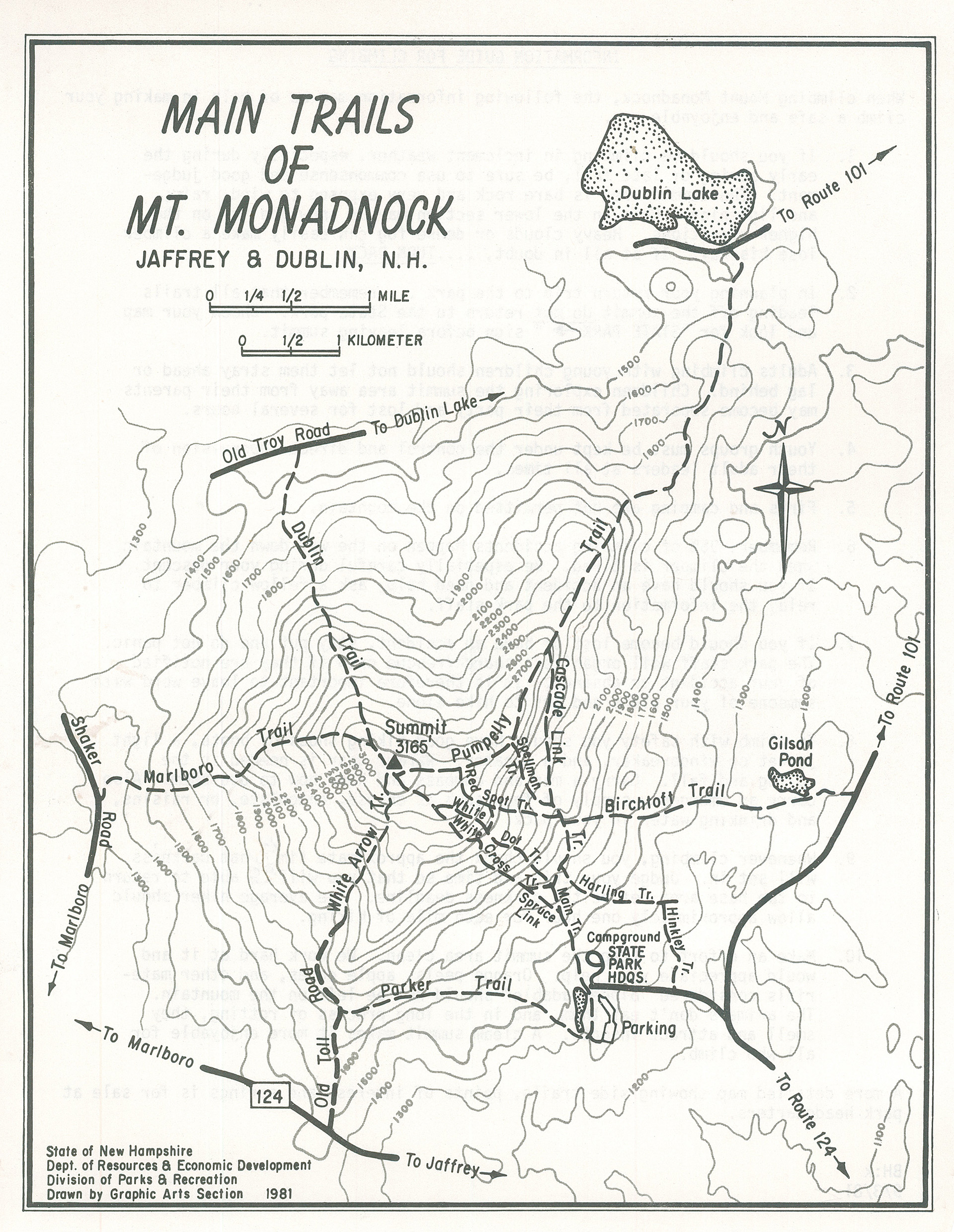 Map image: 1981 State Park Map