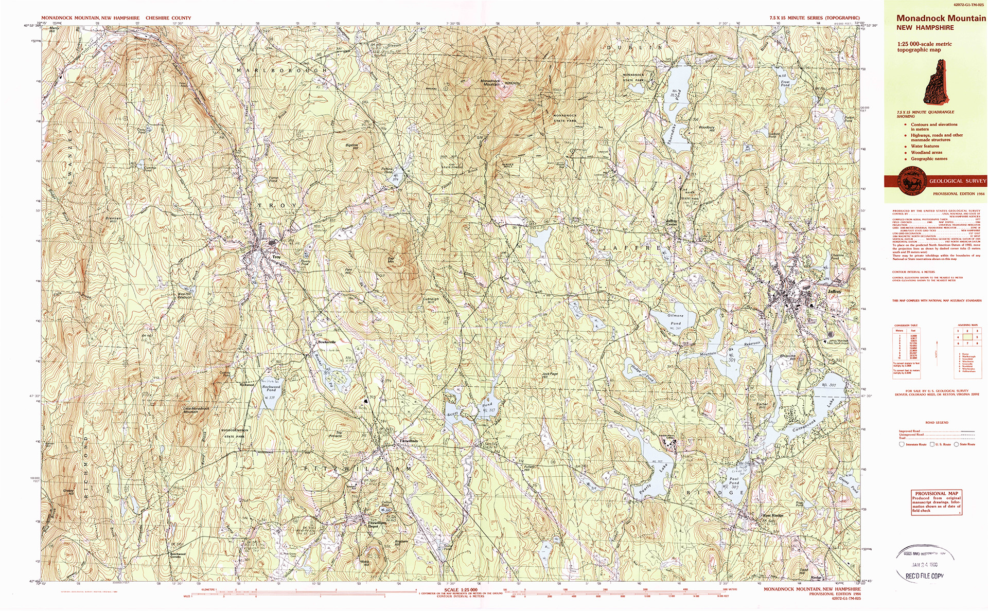 Map image: 1984 USGS Topographic